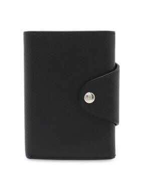 Hermes Illiade Compact Wallet Bifold Veau Gallop D'hermes Leather Black Silver